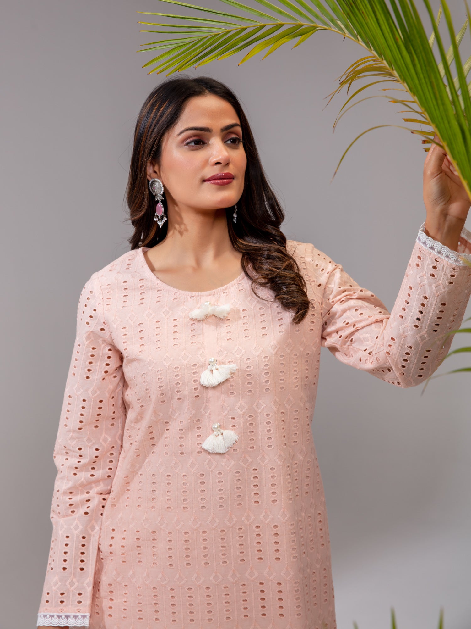 Pastel Pink Cotton A-Line Co-Ord Set