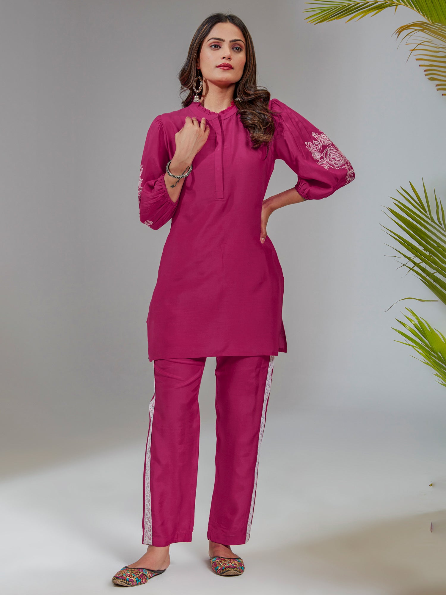 Pink Muslin A-Line Co-Ord Set