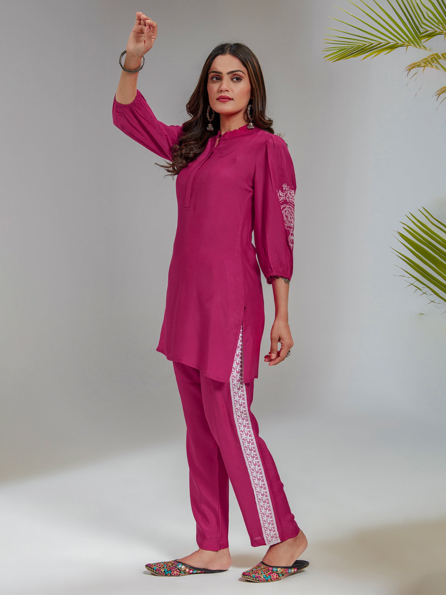 Pink Muslin A-Line Co-Ord Set