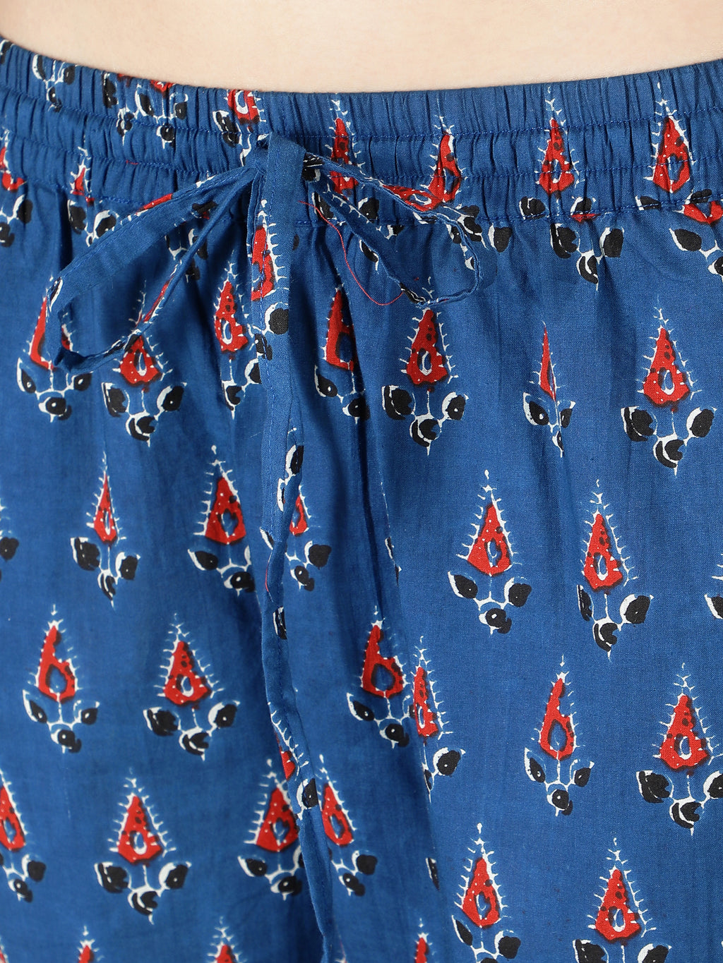 Blue ethnic printed In Anarkali style Kurta with pant.