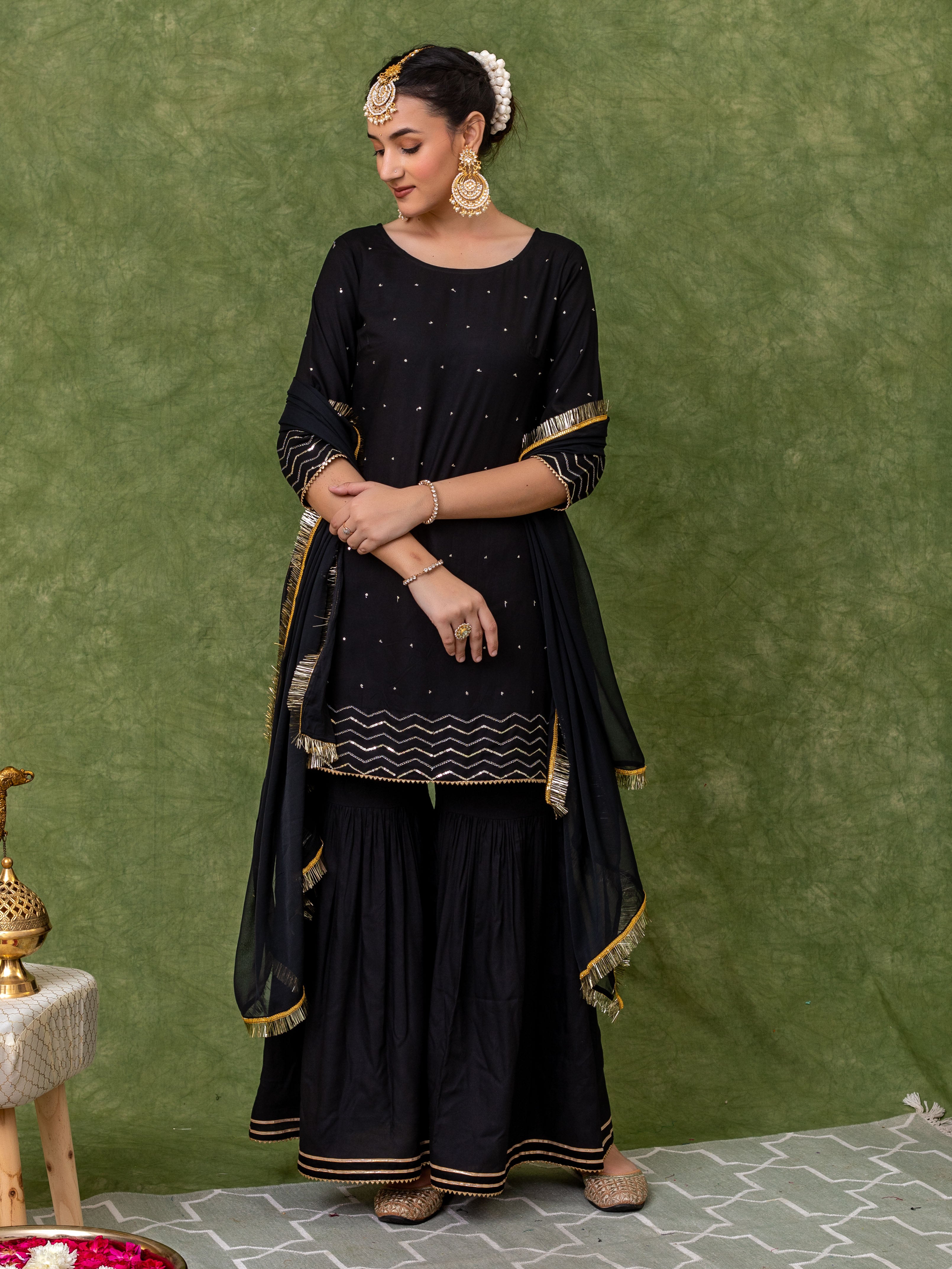 sequin-work-embroidered-black-kurta-with-sharara-and-dupatta-set-of-3