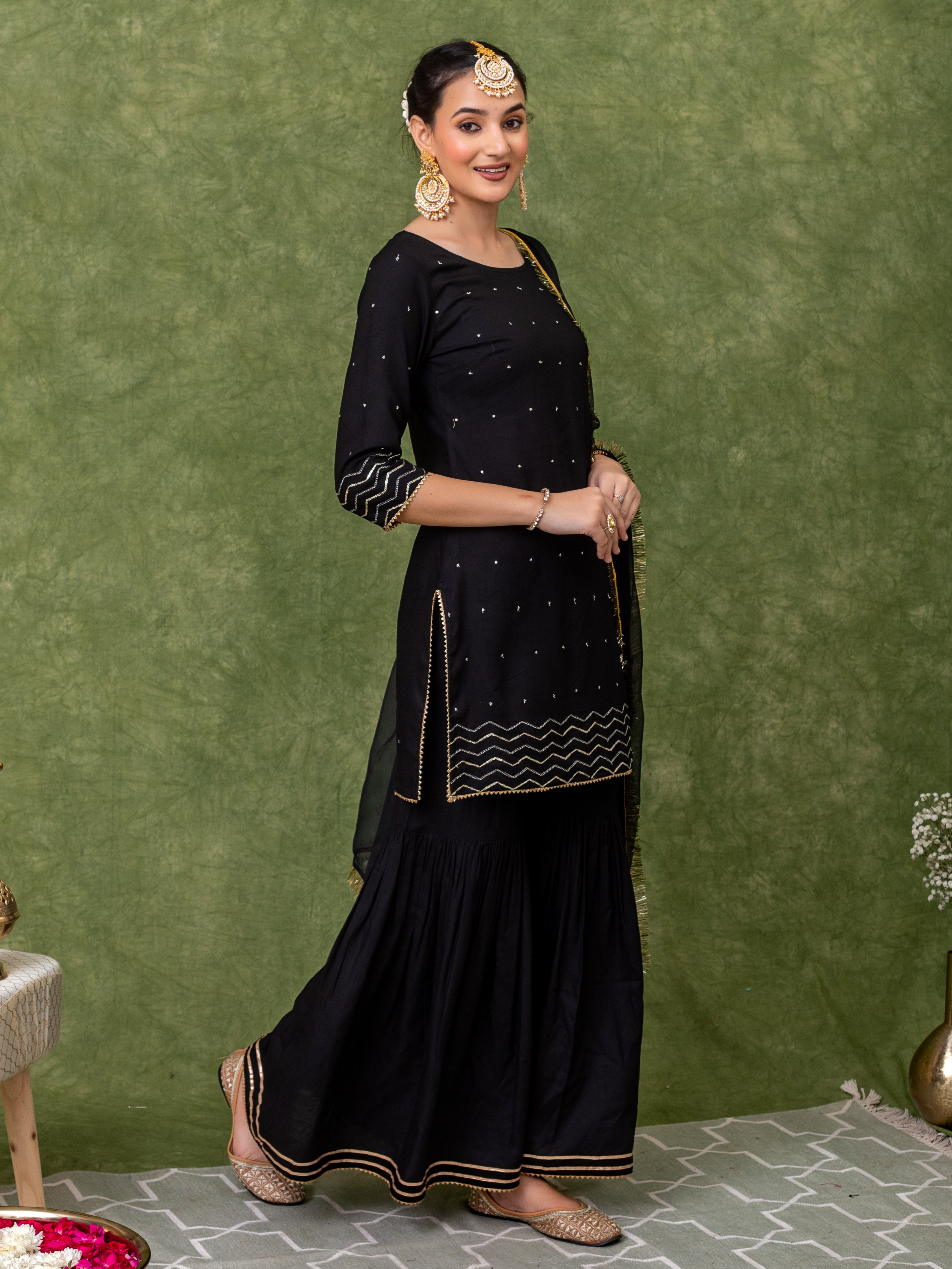 sequin-work-embroidered-black-kurta-with-sharara-and-dupatta-set-of-3