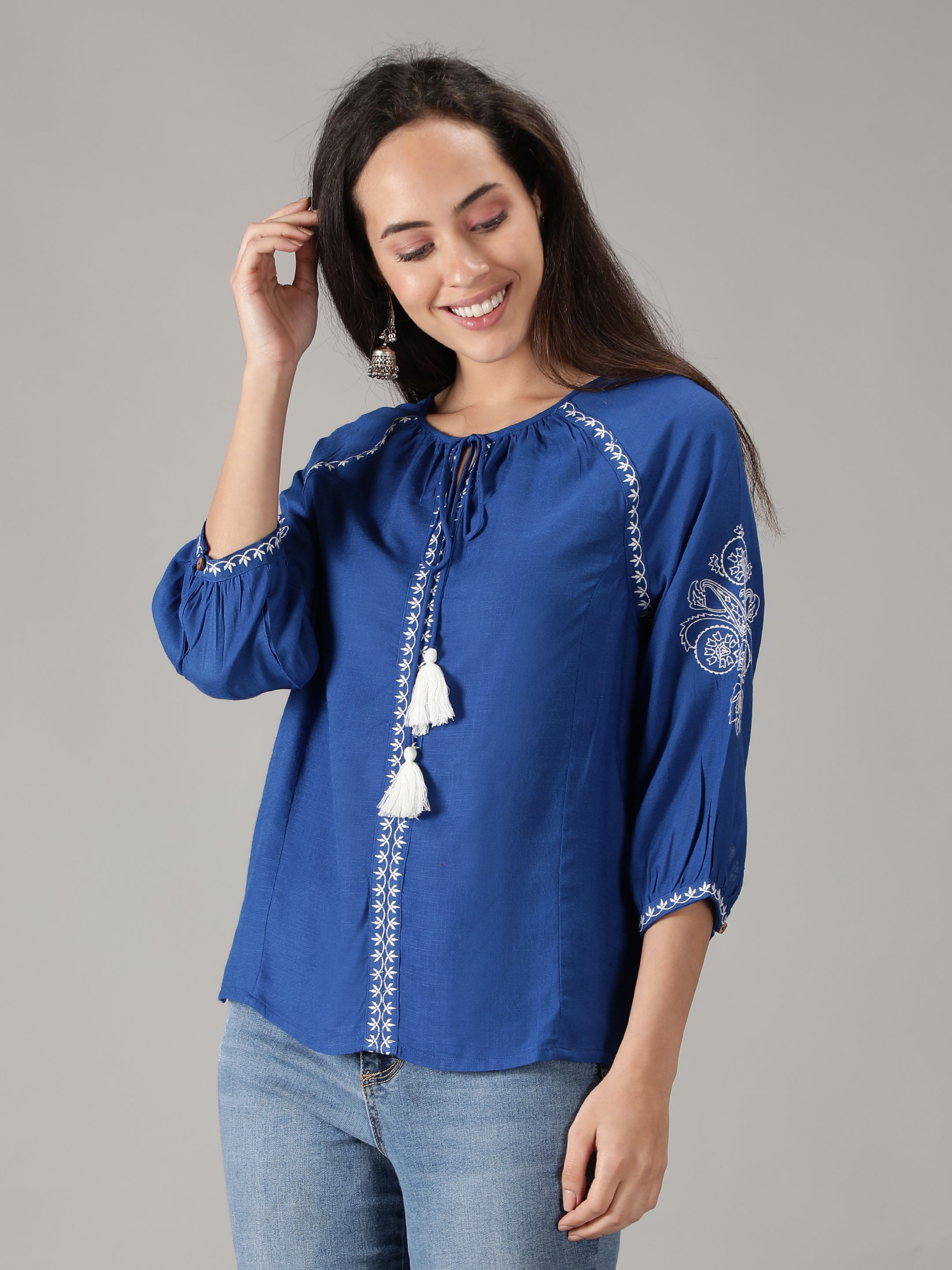 blue-embroidered-top-with-tie-ups