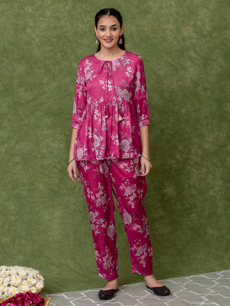 CO-ORD SET WITH PRINTED FLORAL JAAL