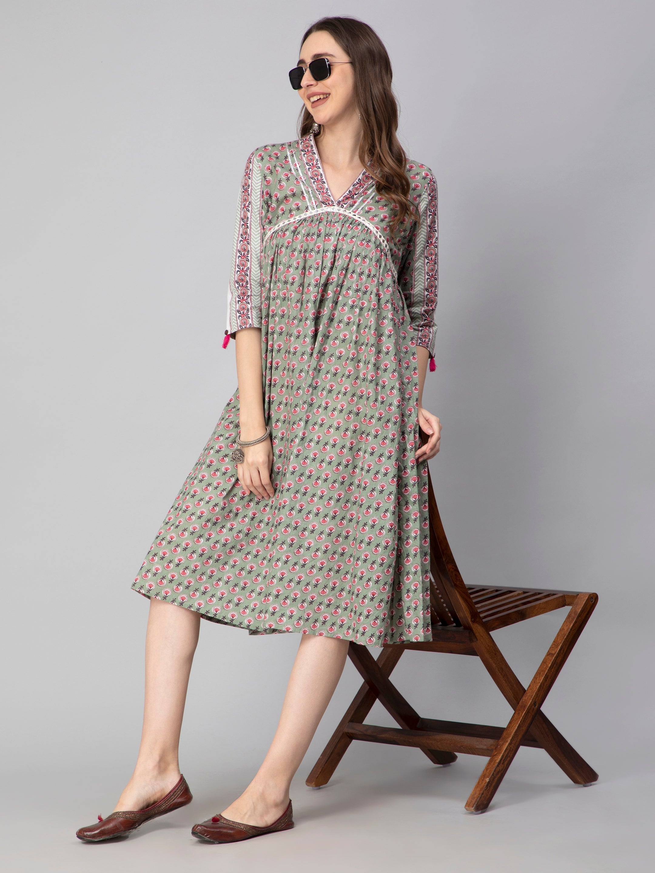 gray-cotton-printed-flared-long-dress