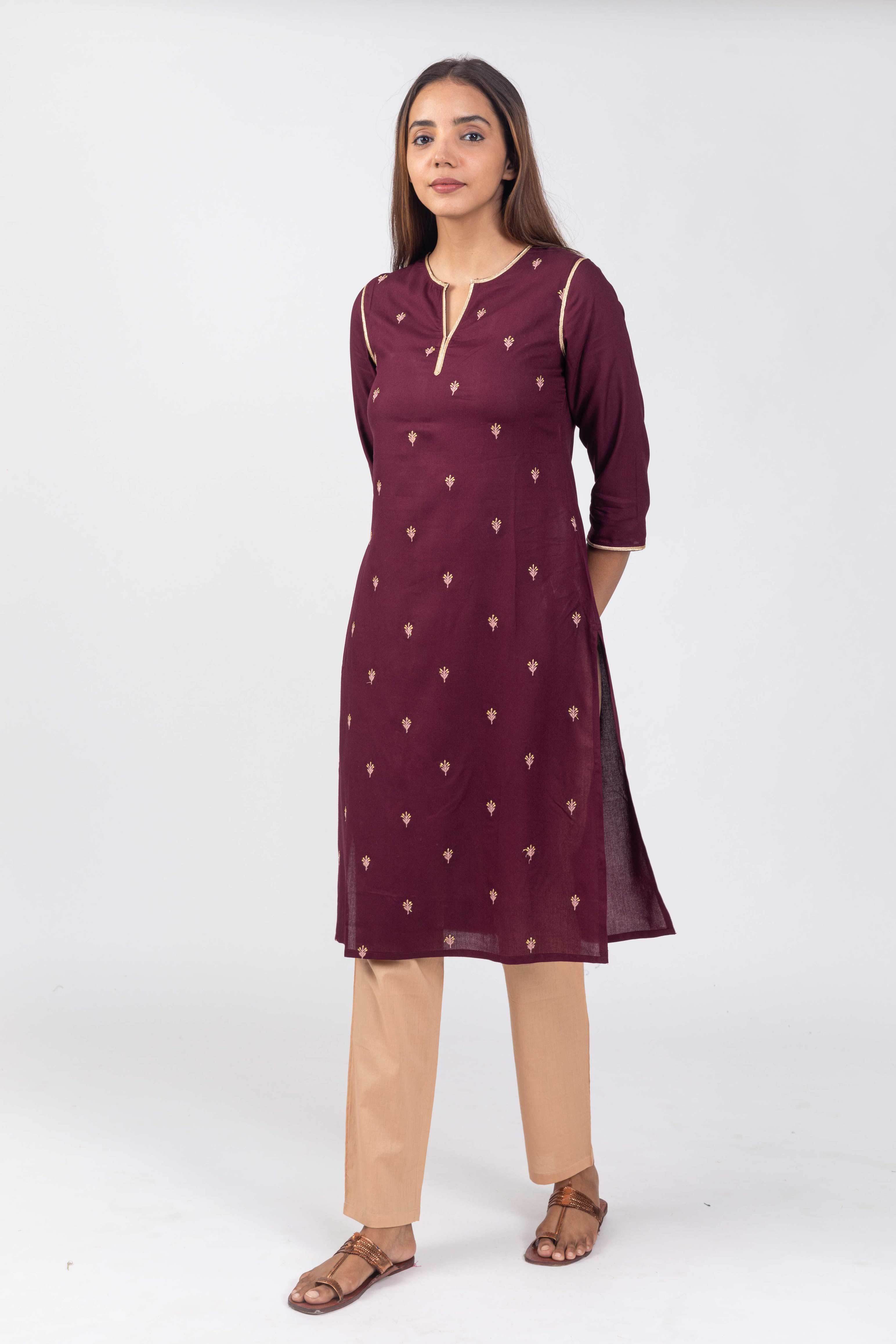 All Over Embroidered Kurta