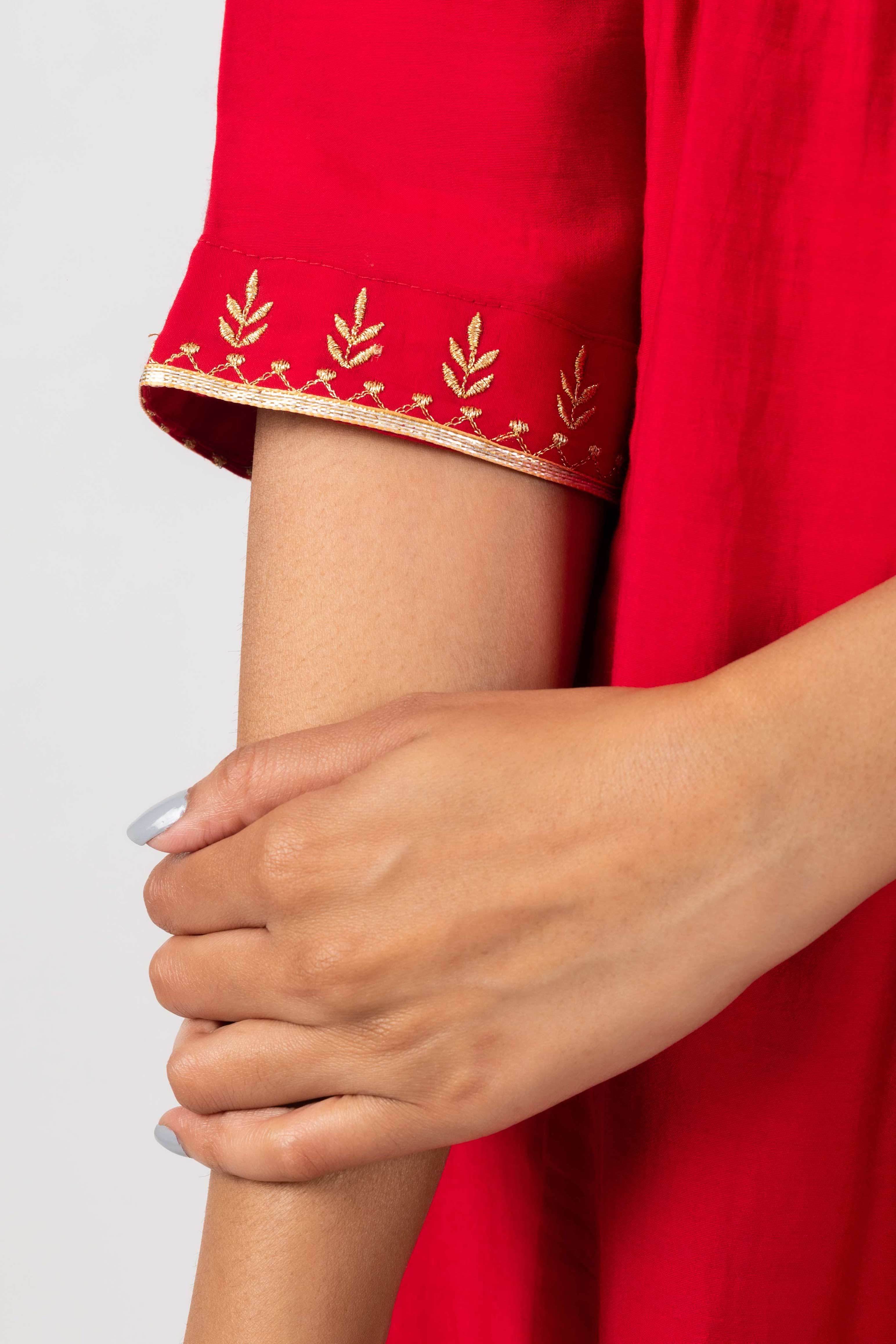 Stunning Pink Embroidered Yoke Kurta