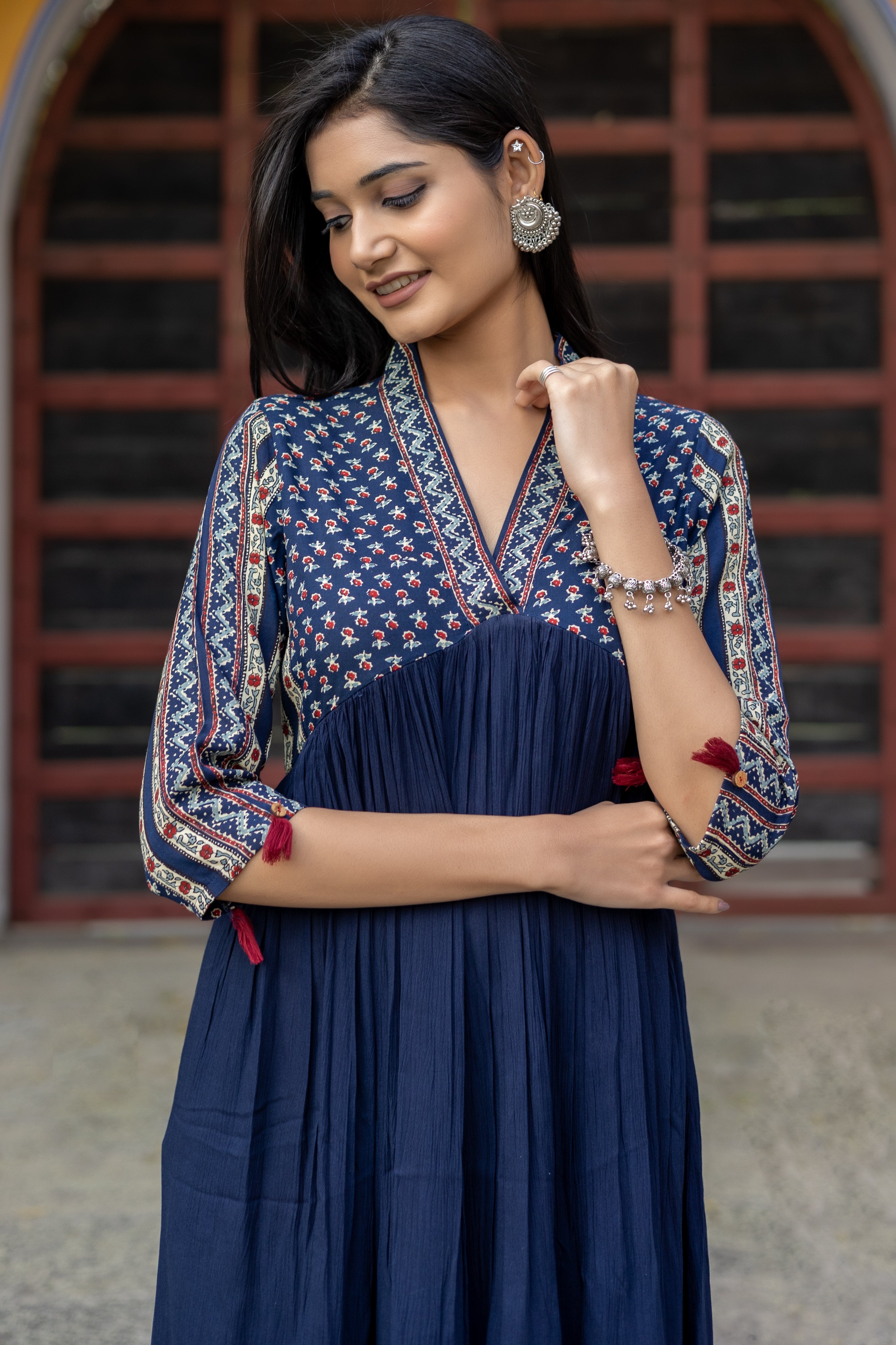 blue-cotton-printed-flared-long-dress